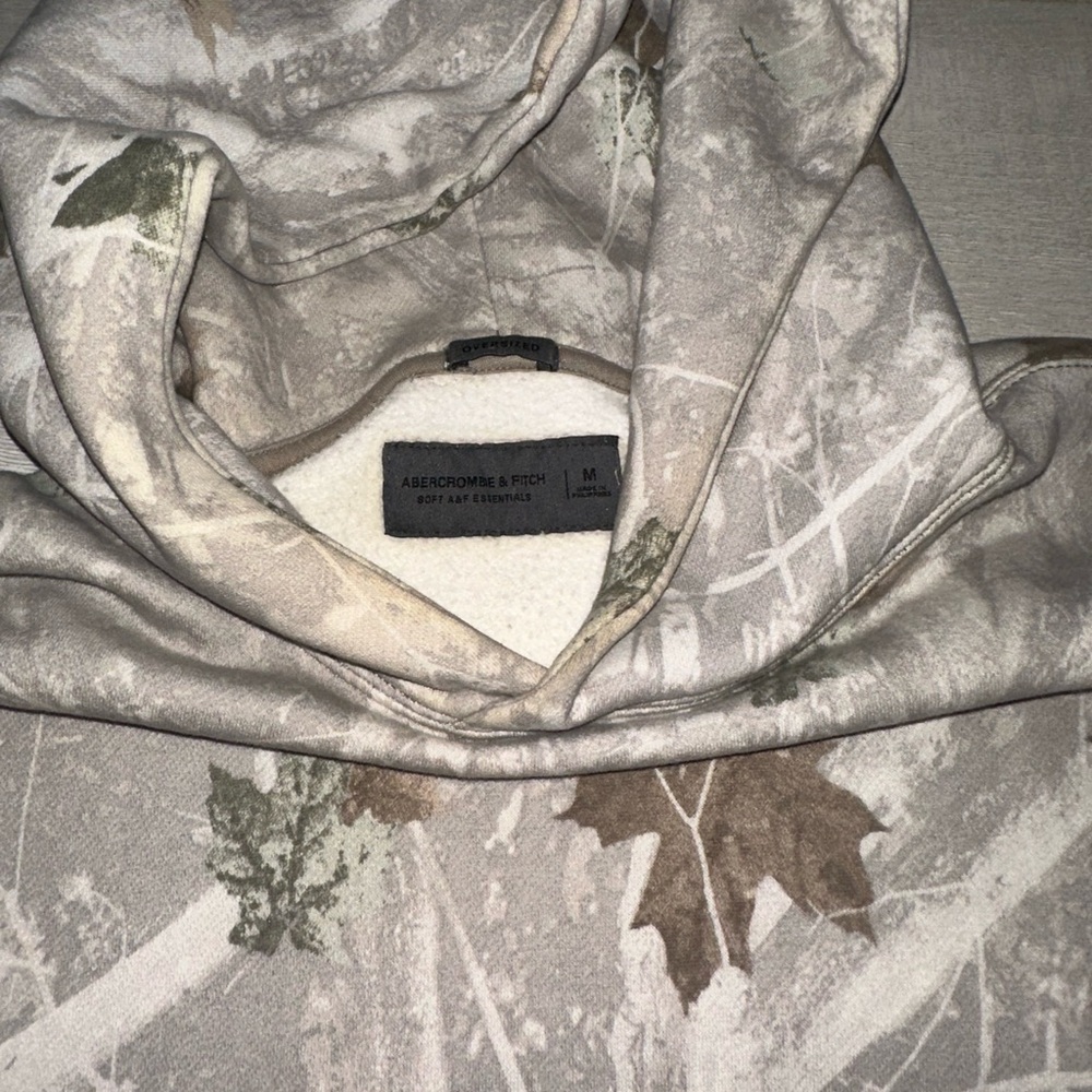 Abercrombie & Fitch Leaf Print Hoodie - Gray and Brown - Picture 3 of 3
